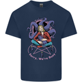 Satanic Cat Mum Black Magic Witch Halloween Mens Cotton T-Shirt Tee Top Navy Blue