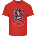 Satanic Cat Mum Black Magic Witch Halloween Mens Cotton T-Shirt Tee Top Red