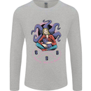 Satanic Cat Mum Black Magic Witch Halloween Mens Long Sleeve T-Shirt Sports Grey