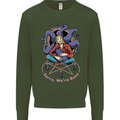Satanic Cat Mum Black Magic Witch Halloween Mens Sweatshirt Jumper Forest Green