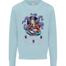 Satanic Cat Mum Black Magic Witch Halloween Mens Sweatshirt Jumper Light Blue
