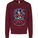 Satanic Cat Mum Black Magic Witch Halloween Mens Sweatshirt Jumper Maroon