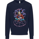 Satanic Cat Mum Black Magic Witch Halloween Mens Sweatshirt Jumper Navy Blue