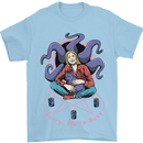 Satanic Cat Mum Black Magic Witch Halloween Mens T-Shirt 100% Cotton Light Blue