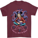 Satanic Cat Mum Black Magic Witch Halloween Mens T-Shirt 100% Cotton Maroon