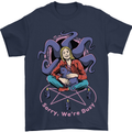 Satanic Cat Mum Black Magic Witch Halloween Mens T-Shirt 100% Cotton Navy Blue