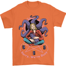 Satanic Cat Mum Black Magic Witch Halloween Mens T-Shirt 100% Cotton Orange