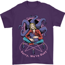 Satanic Cat Mum Black Magic Witch Halloween Mens T-Shirt 100% Cotton Purple