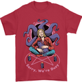 Satanic Cat Mum Black Magic Witch Halloween Mens T-Shirt 100% Cotton Red