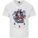 Satanic Cat Mum Black Magic Witch Halloween Mens V-Neck Cotton T-Shirt White