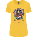 Satanic Cat Mum Black Magic Witch Halloween Womens Wider Cut T-Shirt Yellow