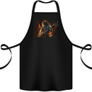 Satanic Rocker Rock n Roll Heavy Metal Guitar Skull Cotton Apron 100% Organic Black