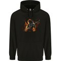 Satanic Rocker Rock n Roll Heavy Metal Guitar Skull Mens 80% Cotton Hoodie Black