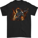 Satanic Rocker Rock n Roll Heavy Metal Guitar Skull Mens T-Shirt 100% Cotton BLACK