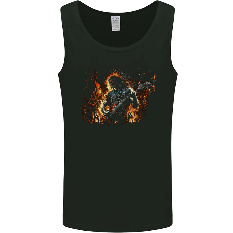Satanic Rocker Rock n Roll Heavy Metal Guitar Skull Mens Vest Tank Top Black