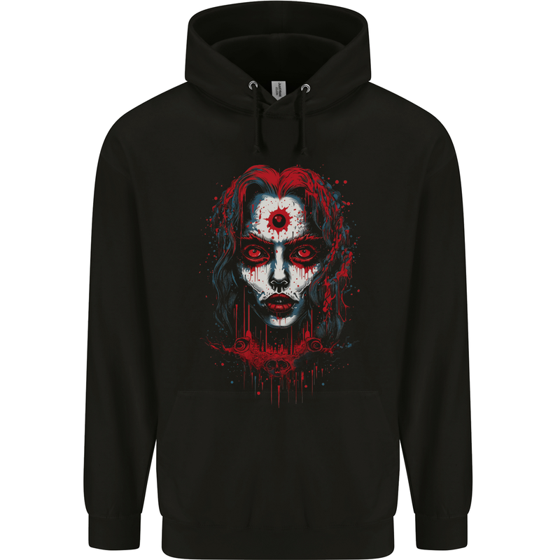 Satanic Witch Zombie Mens 80% Cotton Hoodie Black