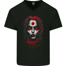 Satanic Witch Zombie Mens V-Neck Cotton T-Shirt Black