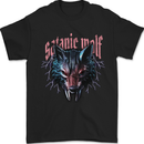 Satanic Wolf Mens T-Shirt 100% Cotton Black