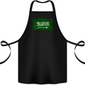 Saudi Arabia Football Distressed Flag Cotton Apron 100% Organic Black