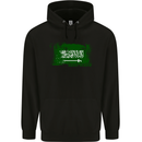 Saudi Arabia Football Distressed Flag Mens 80% Cotton Hoodie Black
