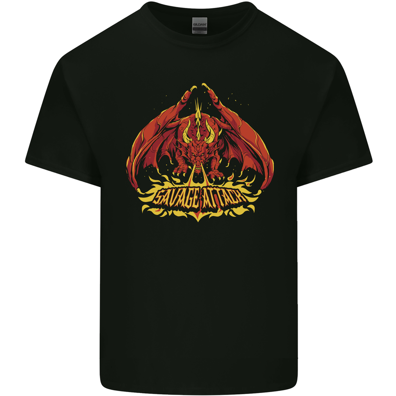Savage Attack Fantasy Dragon Kids T-Shirt Childrens Black