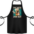 Save Water Drink Beer Funny Alcohol Larger Cotton Apron 100% Organic Black