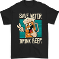 Save Water Drink Beer Funny Alcohol Larger Mens T-Shirt 100% Cotton Black