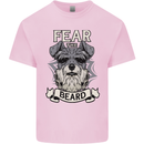 Schnauzer Dog Fear the Beard Kids T-Shirt Childrens Light Pink