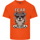 Schnauzer Dog Fear the Beard Kids T-Shirt Childrens Orange