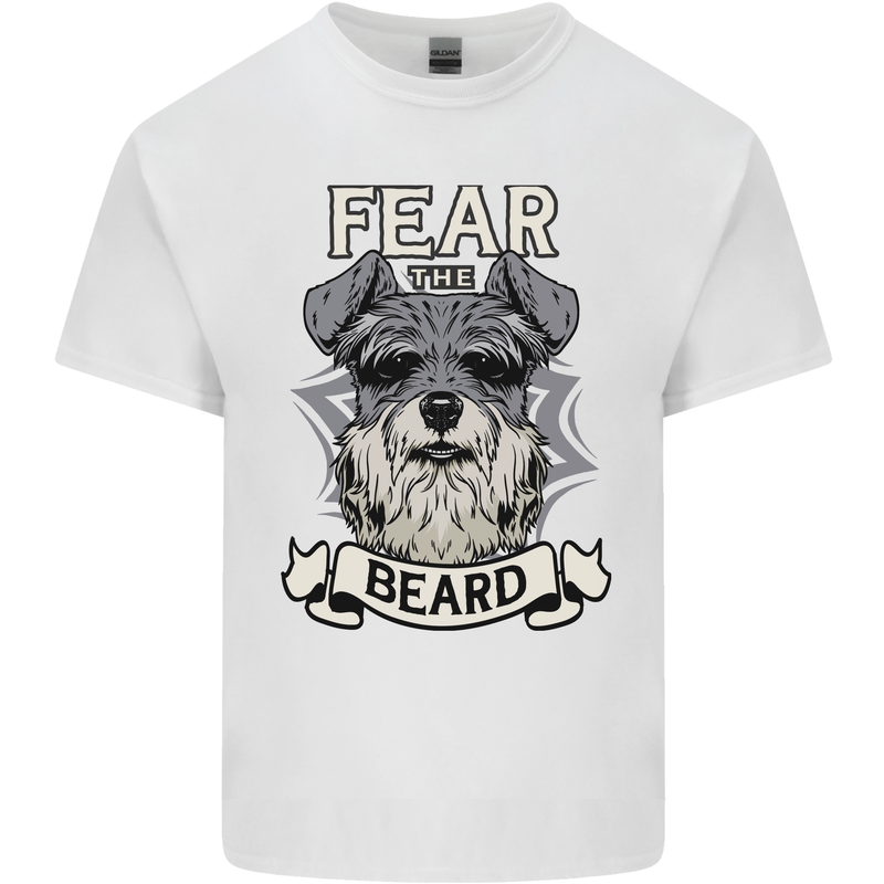 Schnauzer Dog Fear the Beard Kids T-Shirt Childrens White