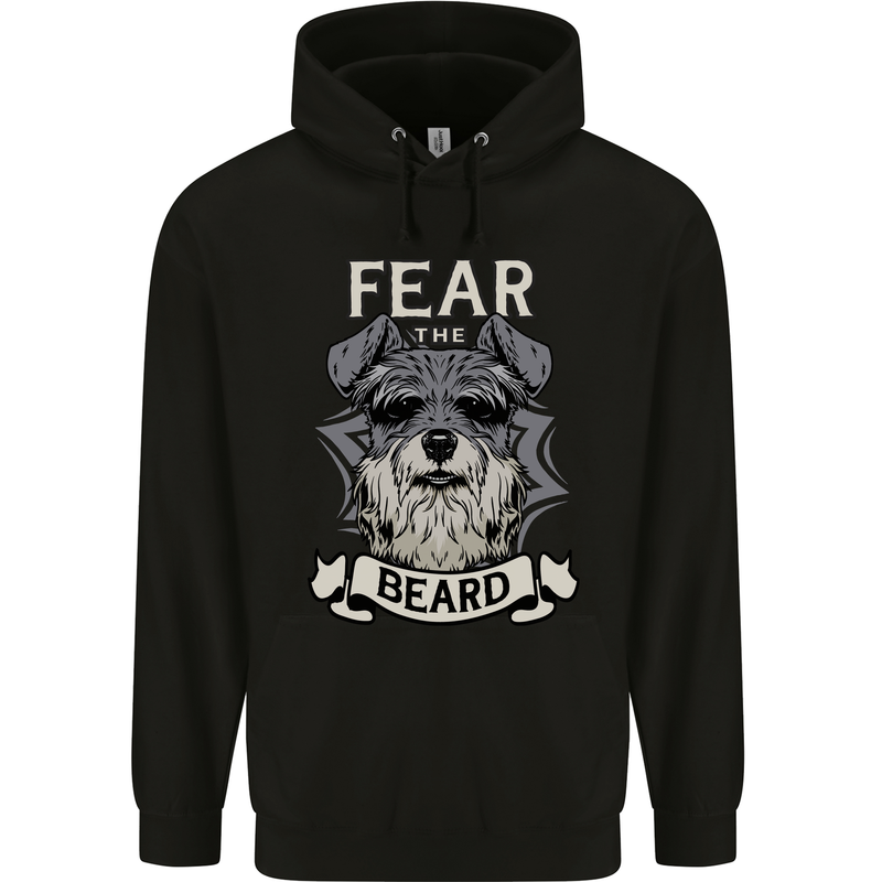 Schnauzer Dog Fear the Beard Mens 80% Cotton Hoodie Black