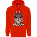 Schnauzer Dog Fear the Beard Mens 80% Cotton Hoodie Bright Red