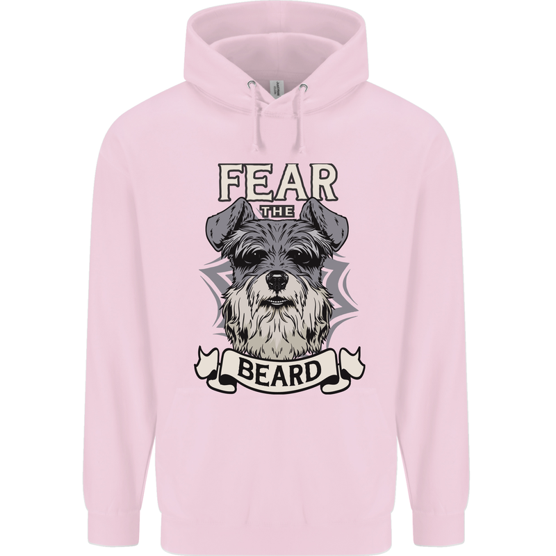 Schnauzer Dog Fear the Beard Mens 80% Cotton Hoodie Light Pink