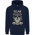 Schnauzer Dog Fear the Beard Mens 80% Cotton Hoodie Navy Blue