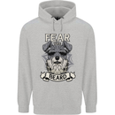 Schnauzer Dog Fear the Beard Mens 80% Cotton Hoodie Sports Grey