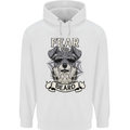 Schnauzer Dog Fear the Beard Mens 80% Cotton Hoodie White