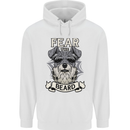 Schnauzer Dog Fear the Beard Mens 80% Cotton Hoodie White