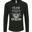 Schnauzer Dog Fear the Beard Mens Long Sleeve T-Shirt Black