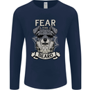 Schnauzer Dog Fear the Beard Mens Long Sleeve T-Shirt Navy Blue