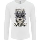Schnauzer Dog Fear the Beard Mens Long Sleeve T-Shirt White