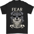Schnauzer Dog Fear the Beard Mens T-Shirt 100% Cotton Black