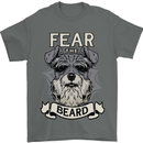 Schnauzer Dog Fear the Beard Mens T-Shirt 100% Cotton Charcoal