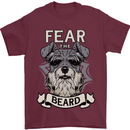 Schnauzer Dog Fear the Beard Mens T-Shirt 100% Cotton Maroon