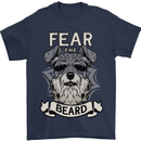 Schnauzer Dog Fear the Beard Mens T-Shirt 100% Cotton Navy Blue