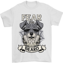 Schnauzer Dog Fear the Beard Mens T-Shirt 100% Cotton White