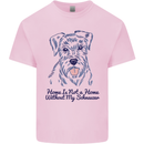 Schnauzer Dog Home is Not a Home Mens Cotton T-Shirt Tee Top Light Pink