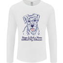 Schnauzer Dog Home is Not a Home Mens Long Sleeve T-Shirt White