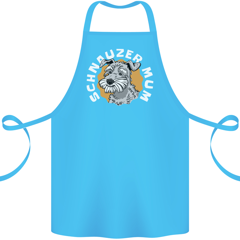 Schnauzer Mum Funny Dog Cotton Apron 100% Organic Turquoise