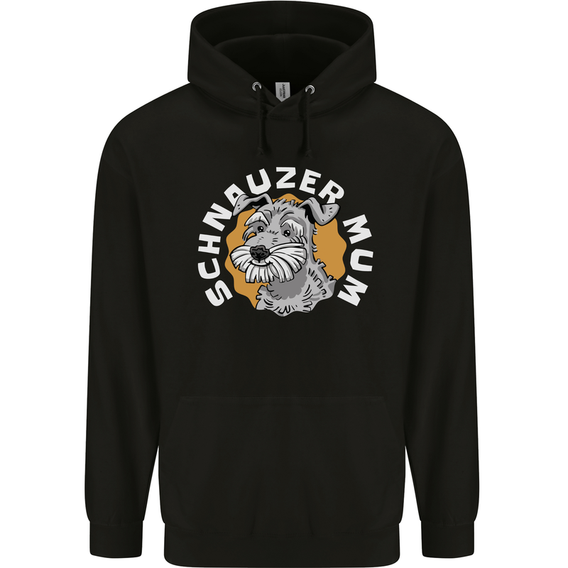 Schnauzer Mum Funny Dog Mens 80% Cotton Hoodie Black