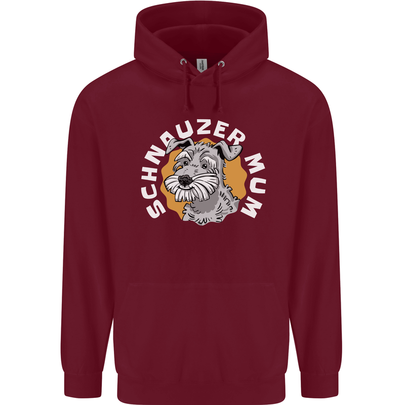 Schnauzer Mum Funny Dog Mens 80% Cotton Hoodie Maroon